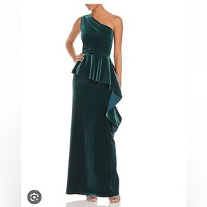 Chiara Boni La Petite Robe Kikos forest green velvet gown size 0
